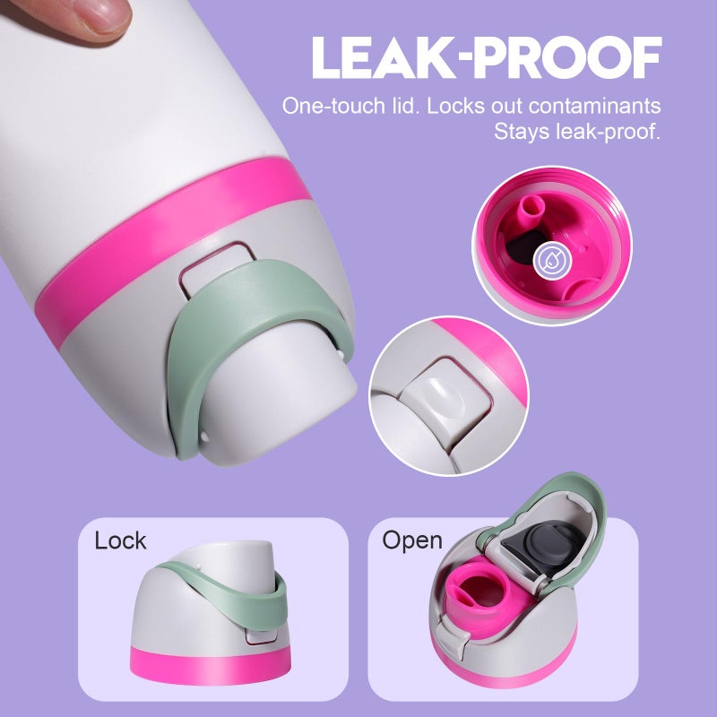 Branbox Replacement Lid for Owala Freesip, Compatible with Owala Cup 16oz 24oz 32oz 40oz, One Button Water Bottle Top Lid for Owala Freesip, Leakproof, BPA-Free (Sage Green) - Image 4